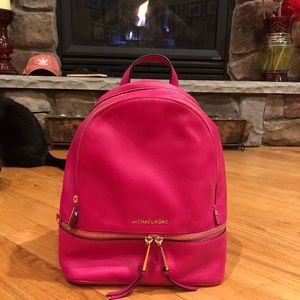 BNWT Pink Leather MD Michael Kors backpack!